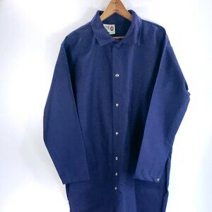 Vtg Magid Coveralls Men's Jumbo Navy Cotton Flame Retardant Treated Snap Front